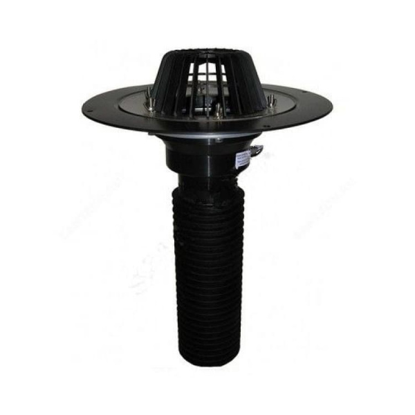 Воронка кровельная с верт. выпуском Дн 75 с листвоуловит. обж. фланцем HL