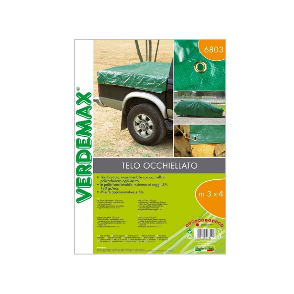 Брезент с отверстиями Verdemax 120 г 3x4 м