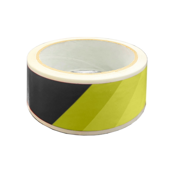 Лента сигнальная UNIBOB клейкая 48мм х 36м, черно-желтая