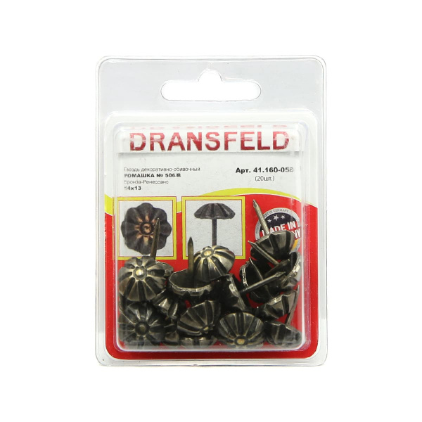 Гвозди&nbsp;декоративные&nbsp;РОМАШКА&nbsp;14х13&nbsp;Бронза-Ренесанс&nbsp;(БЛИСТЕР-20 шт.)