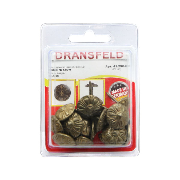 Гвозди декоративные ЛОТОС&nbsp;17,5х16&nbsp;Старая&nbsp;латунь&nbsp;(БЛИСТЕР-20 шт.)