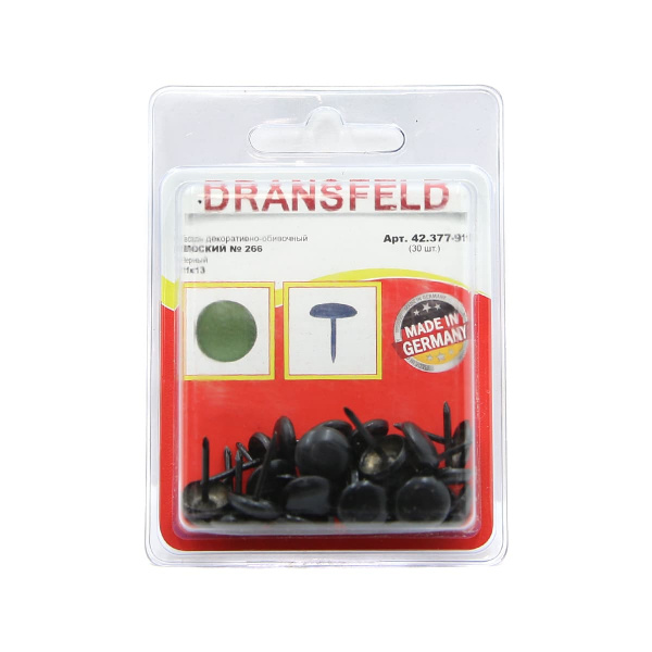 Гвозди&nbsp;декоративные&nbsp;ПЛОСКИЙ&nbsp;11х13&nbsp;Черный&nbsp;(БЛИСТЕР-30 шт.)