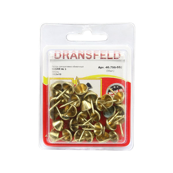 Гвозди декоративные КАПЛЯ&nbsp;10,5х13&nbsp;Латунь&nbsp;(БЛИСТЕР-30 шт.)