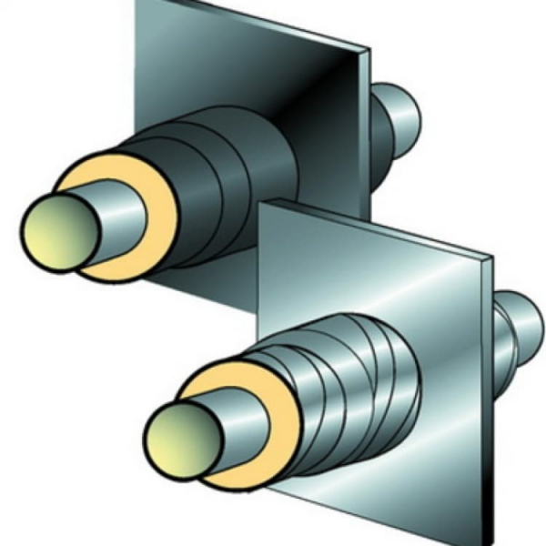 Неподвижная изолированная опора в изоляции ППУ-ОЦ-1 стальная 133-340x16