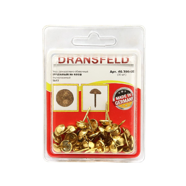 Гвозди&nbsp;декоративные&nbsp;ШЕРШАВЫЙ&nbsp;10х13&nbsp;Латунь&nbsp;(БЛИСТЕР-30 шт.)