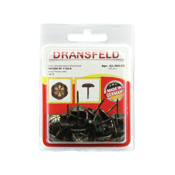 Гвозди декоративные ПАВЛИН&nbsp;13х13&nbsp;Бронза-Ренесанс&nbsp;(БЛИСТЕР-30 шт.)