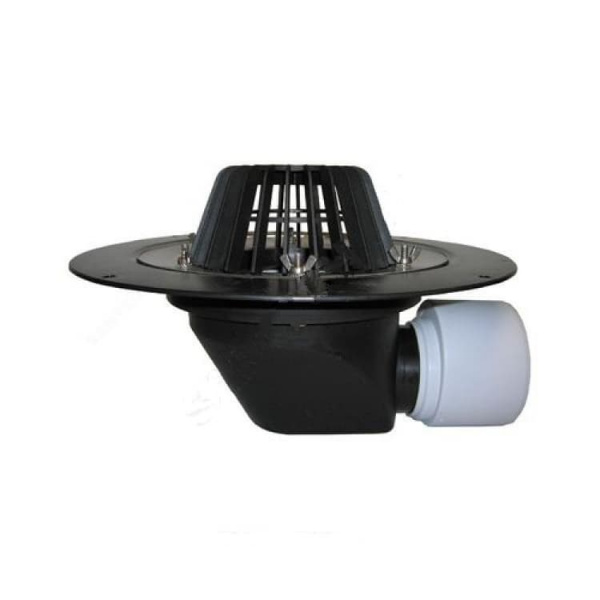 Воронка кровельная с гор. выпуском Дн 75/110 с листвоуловит. теплоизоляцией обж. фланцем HL