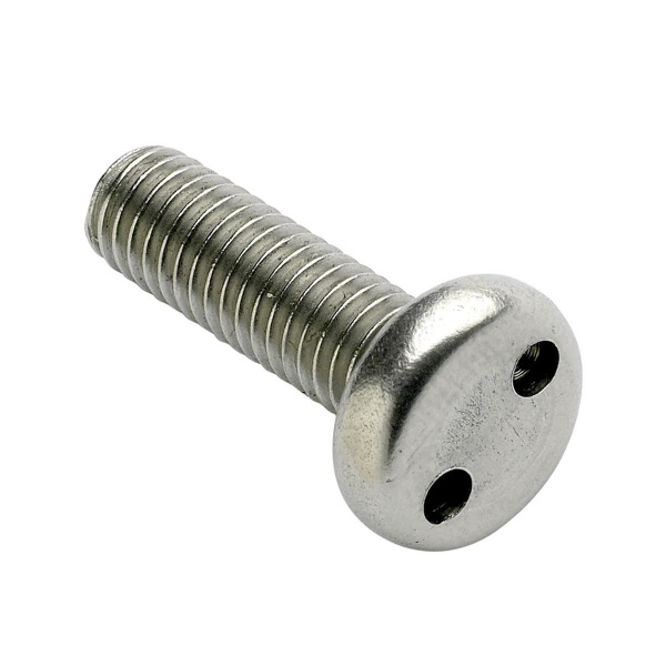 Винт антивандальный полуцилиндр M5 x 20 с 2мя отверстиями (TH6) (БЛИСТЕР - 14шт)