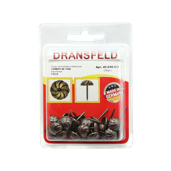 Гвозди&nbsp;декоративные&nbsp;ТАЙФУН&nbsp;11х13&nbsp;Вороненый&nbsp;(БЛИСТЕР-30 шт.)