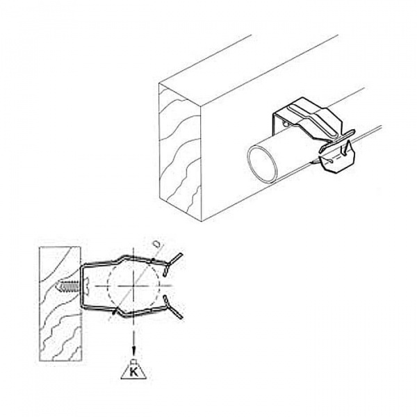 Крепеж балочный по дереву под трубу d22-30 Sinard