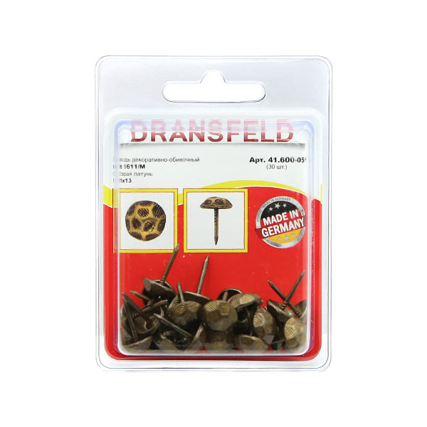 Гвозди&nbsp;декоративные&nbsp;11х13&nbsp;Старая&nbsp;латунь&nbsp;(БЛИСТЕР-30 шт.)