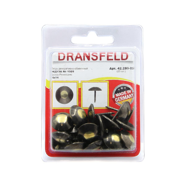 Гвозди декоративные МЕДУЗА&nbsp;16х14&nbsp;Бронза-Ренесанс&nbsp;(БЛИСТЕР-20 шт.)