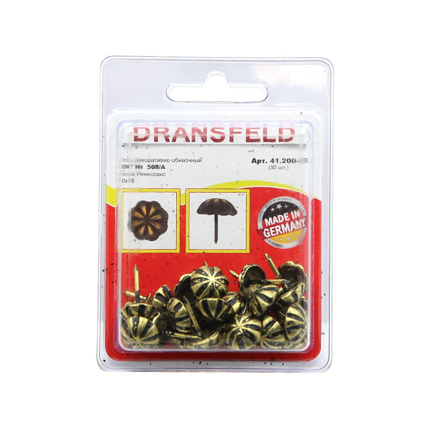 Гвозди декоративные ЗОНТИК&nbsp;12х13&nbsp;Бронза-Ренесанс&nbsp;(БЛИСТЕР-30 шт.)