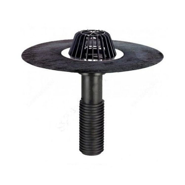 Воронка кровельная с верт. выпуском Дн 110 с листвоуловит.,гидроизоляц. полимербитумным полотном 500мм HL