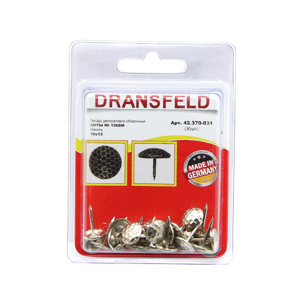 Гвозди&nbsp;декоративные&nbsp;СОТЫ&nbsp;10х13&nbsp;Никель&nbsp;(БЛИСТЕР-30 шт.)