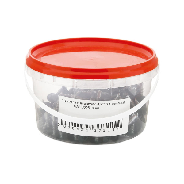 Саморезы прессшайба 4,2х16 сверло RAL6005 зеленый (200шт)