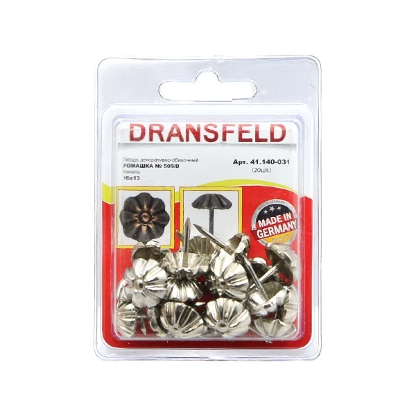 Гвозди&nbsp;декоративные&nbsp;РОМАШКА&nbsp;16х13&nbsp;Никель&nbsp;(БЛИСТЕР-20 шт.)