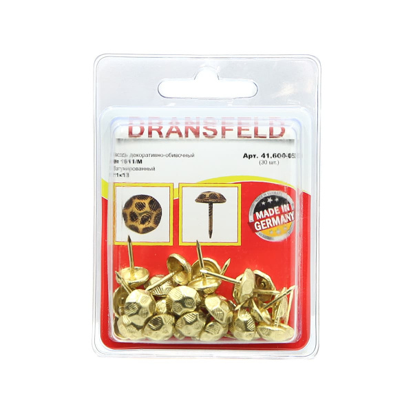 Гвозди&nbsp;декоративные&nbsp;11х13&nbsp;Латунь&nbsp;(БЛИСТЕР-30 шт.)