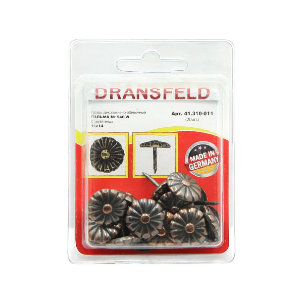 Гвозди&nbsp;декоративные&nbsp;ПАЛЬМА&nbsp;16х14&nbsp;Старая&nbsp;медь&nbsp;(БЛИСТЕР-20 шт.)