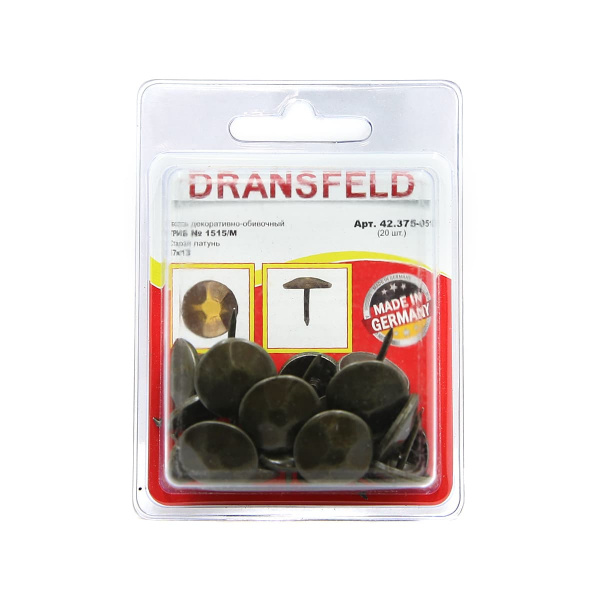 Гвозди&nbsp;декоративные&nbsp;ГРИБ&nbsp;17х13&nbsp;Старая&nbsp;латунь&nbsp;(БЛИСТЕР-20 шт.)