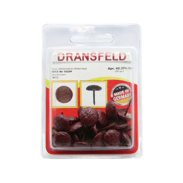 Гвозди декоративные КОЖА&nbsp;13х13&nbsp;Красное&nbsp;вино&nbsp;(БЛИСТЕР-30 шт.)