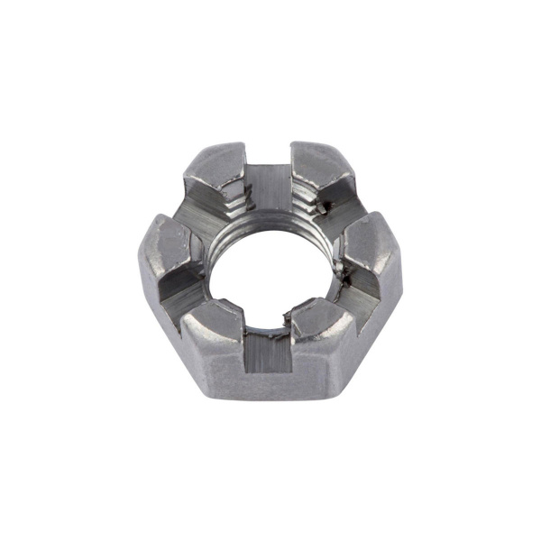Гайка корончатая с мелким шагом М 14х1,5 DIN 935 оц.