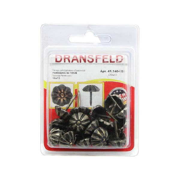 Гвозди&nbsp;декоративные&nbsp;РОМАШКА&nbsp;16х13&nbsp;Бронза-Ренесанс&nbsp;(БЛИСТЕР-20 шт.)